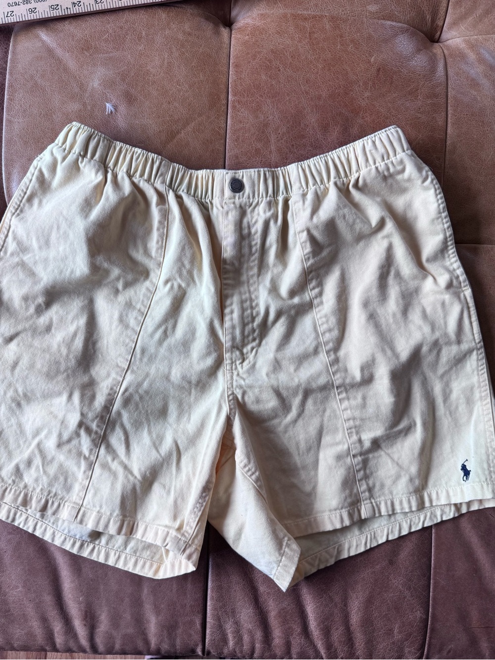 Polo by Ralph Lauren Cream Flat-Front Cotton Men's Shorts